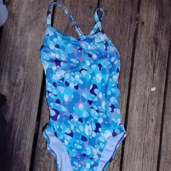 Nike Blue and Purple One Piece Swimsuit - Picture 5 of 8